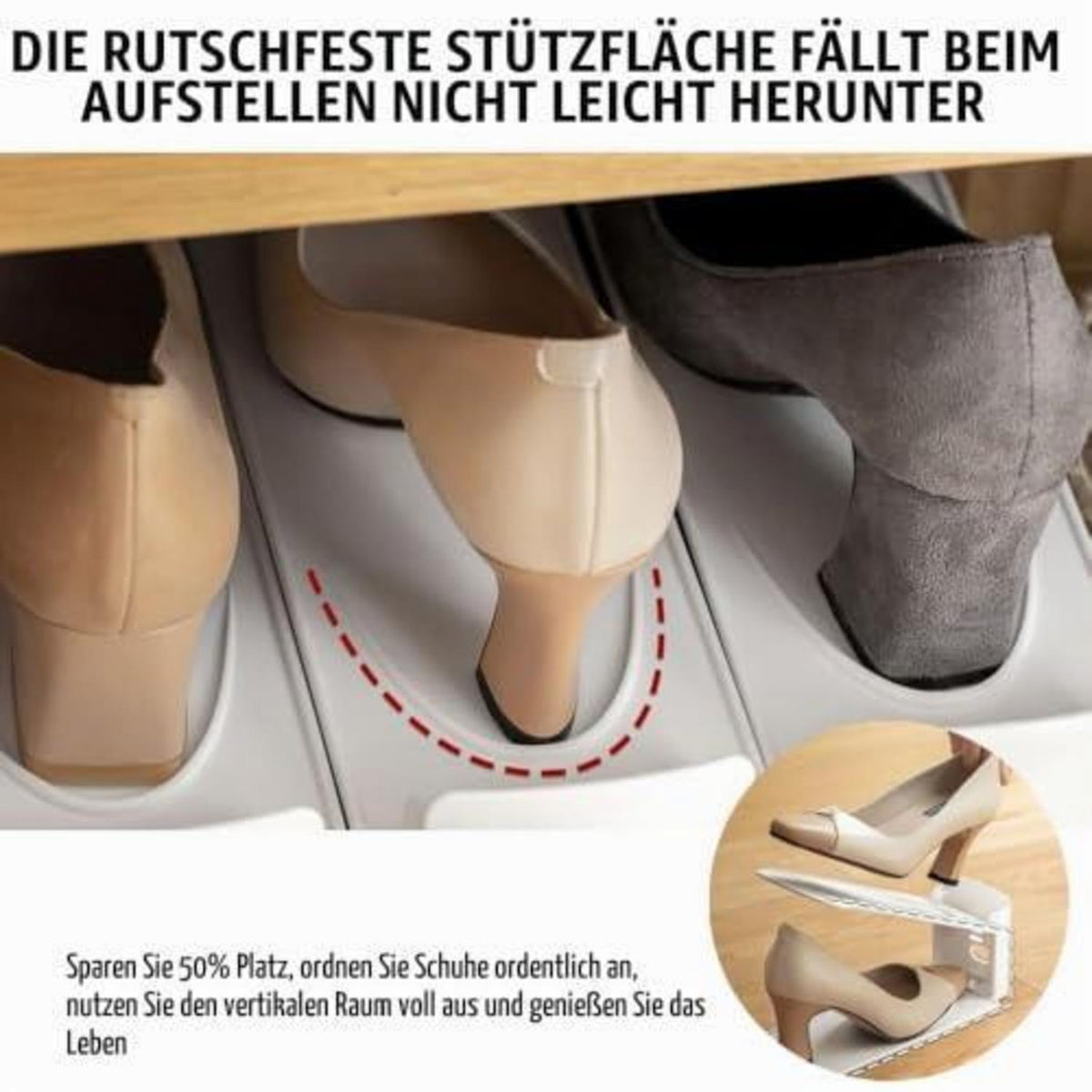 10x Einstellbarer Schuhstapler – Platzsparend & Rutschfest