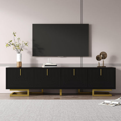 Moderner TV-Schrank 160cm mit goldenen Akzenten & Stauraum