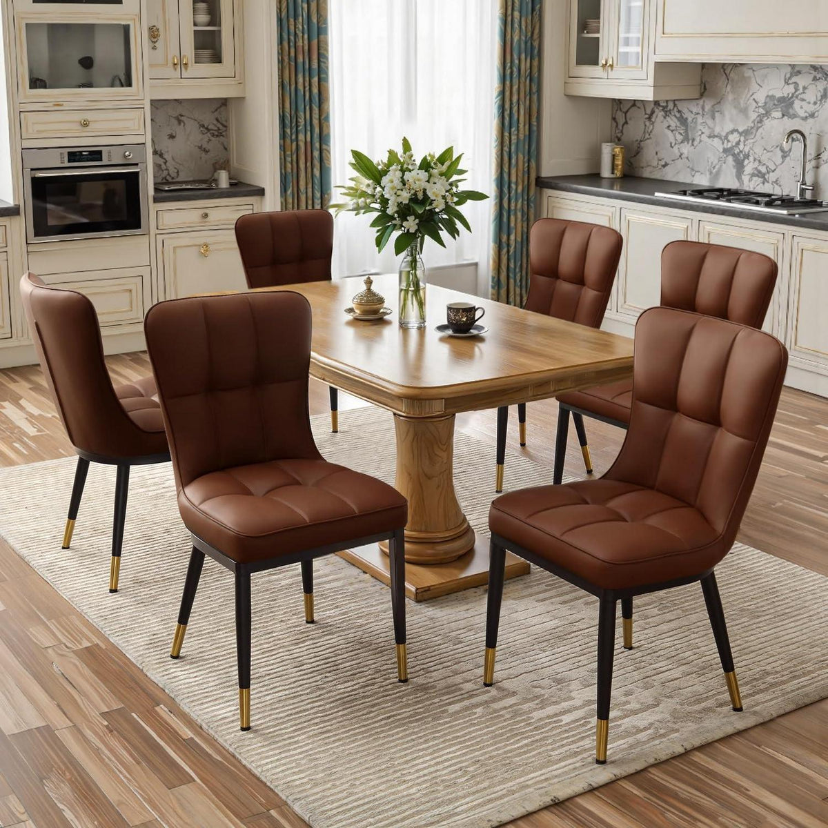 Esszimmerstühle Set Braun 6er – Bequem & Modern