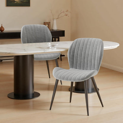 Esszimmerstühle Set 4 Grau Samt | Ergonomisch & Robust
