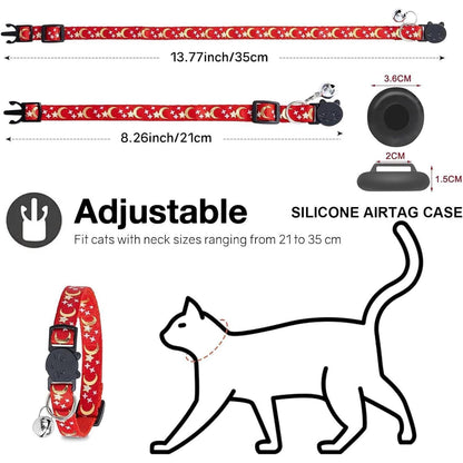 Airtag Katzenhalsband mit Glöckchen, reflektierend, verstellbar