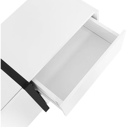 Weißer TV-Schrank mit Schublade & Türen, 170x30x39cm