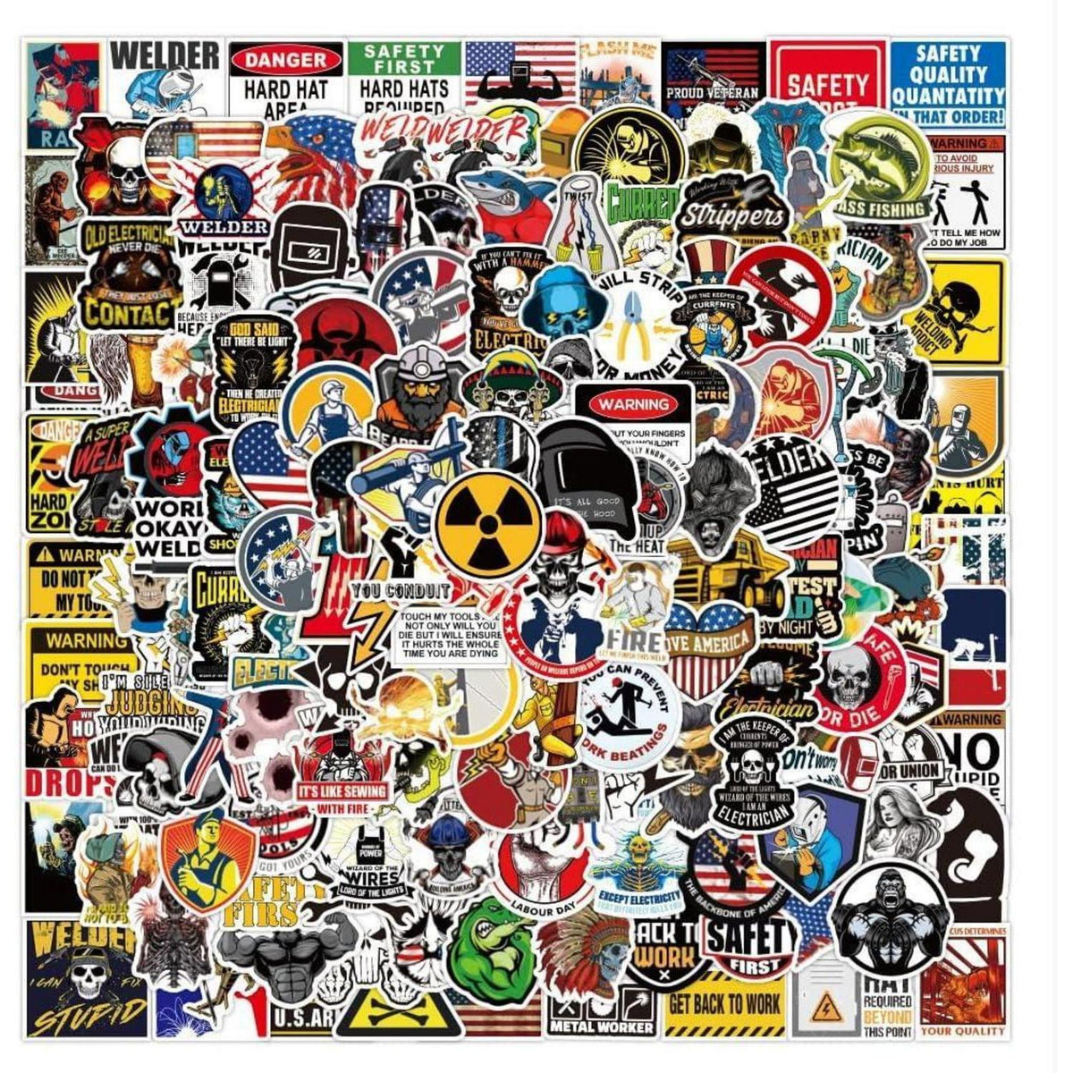 200 Aufkleber Set für Werkzeug & Helm – Lustige Sticker für Handwerker