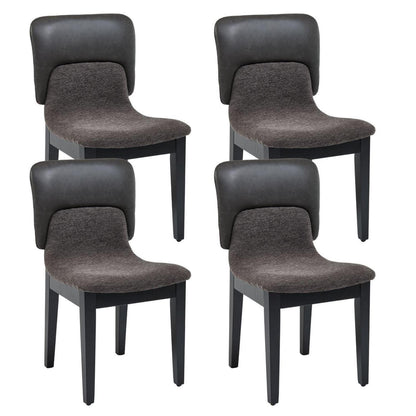 Esszimmerstühle Set 4 Grau – Bequeme Polsterstühle mit Holzbeinen