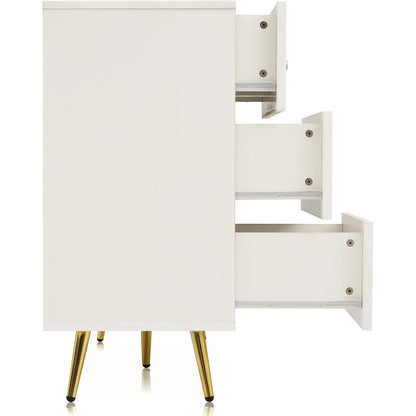 Weißes Sideboard mit 6 Schubladen – 120x40x85cm (Stil A)