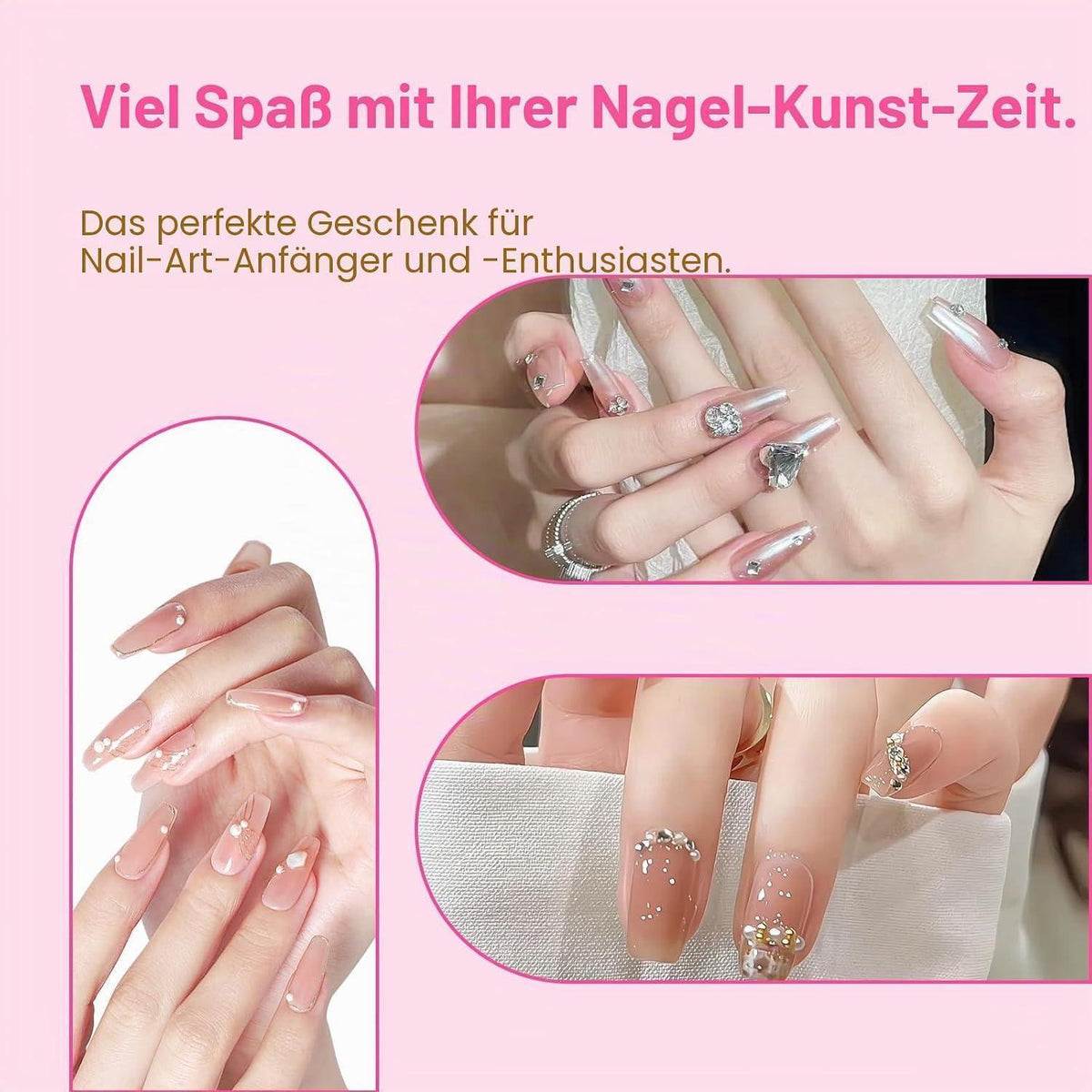 3x Acryl Pinsel Set für Nageldesign – 8/10/14 Größen