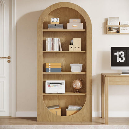 Tribesigns Gewölbtes Bücherregal mit 5 Ebenen – Industrial Design