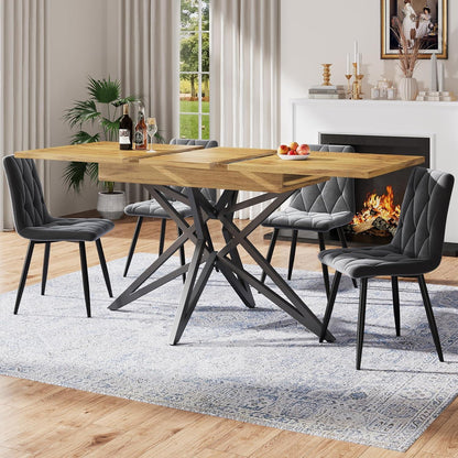 Ausziehbarer Esstisch-Set mit 4 Samtstühlen – Modern & Stabil