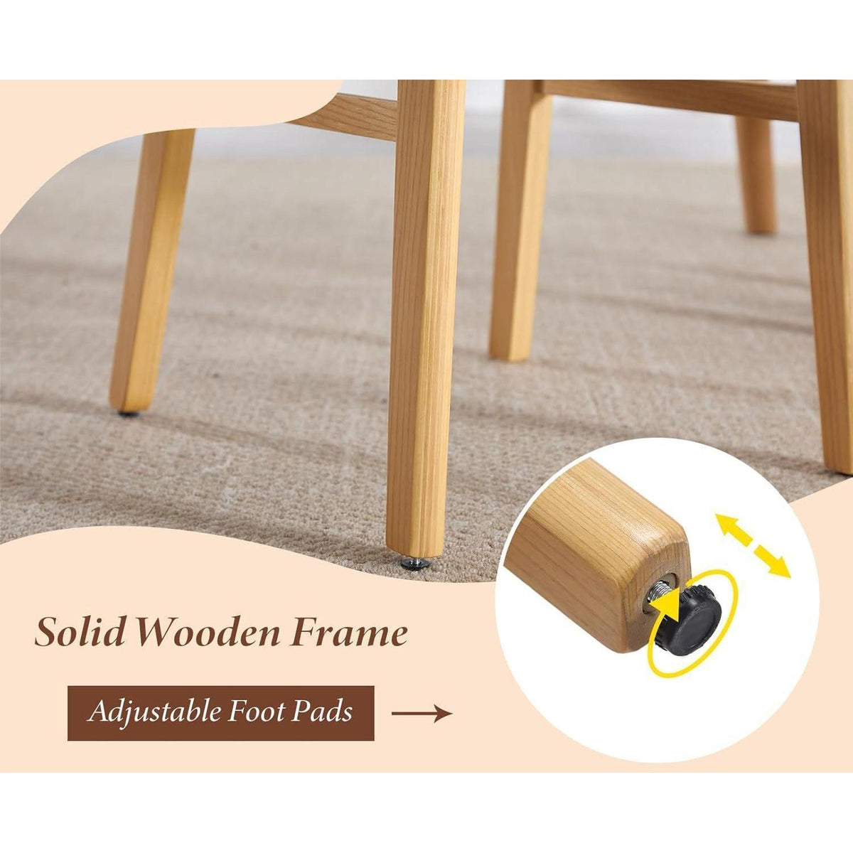 Esszimmerstühle 4er Set Holz mit Rattan Rückenlehne Braun