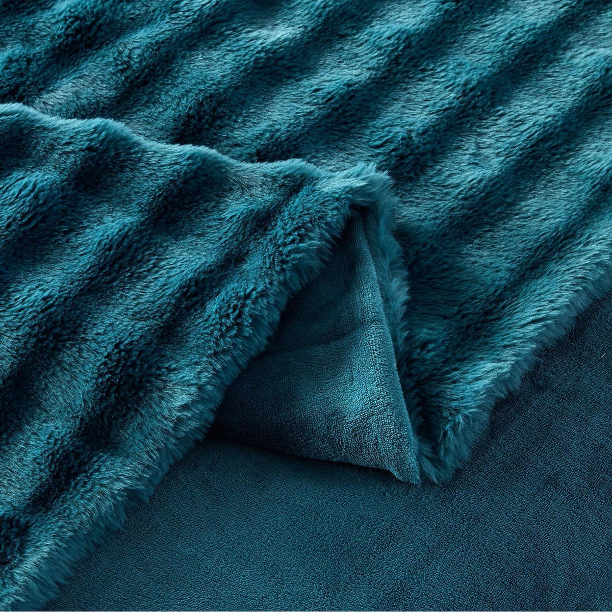 Plüsch Bettwäsche Set Petrol 155x220 cm – Warm & Flauschig