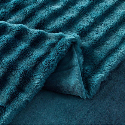 Plüsch Bettwäsche Set 135x200 - Petrol, Winterwarm & Flauschig