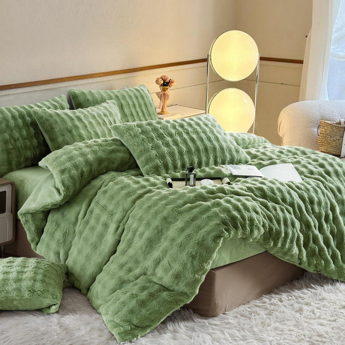 Plüsch Bettwäsche Set 135x200 - Warmes Winterbett mit Flausch