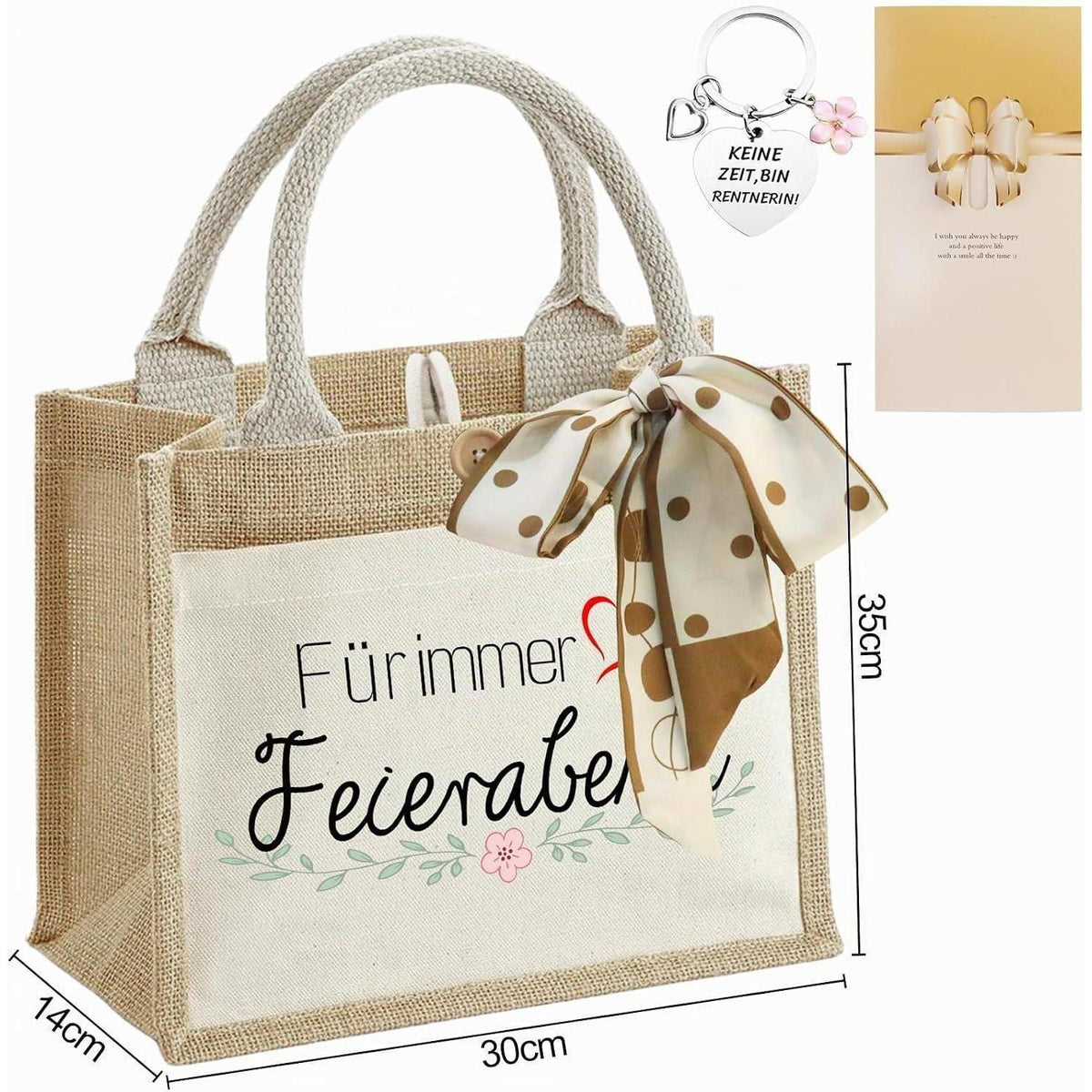 Ruhestand Geschenkset für Frauen mit Jutetasche & Schal