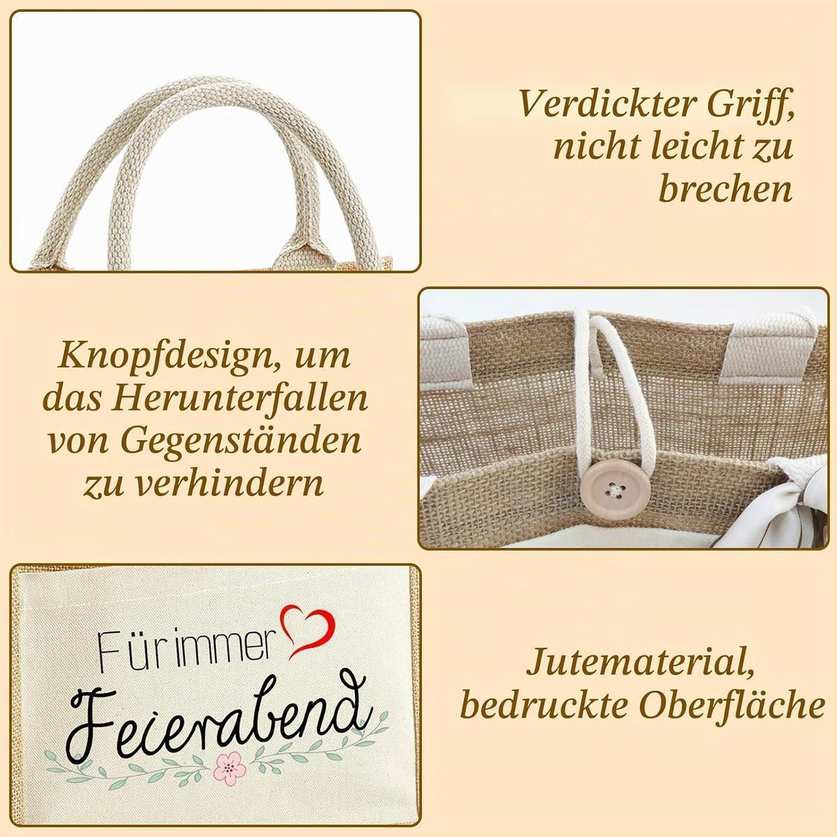Ruhestand Geschenkset für Frauen mit Jutetasche & Schal