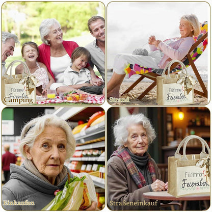 Ruhestand Geschenkset für Frauen mit Jutetasche & Schal