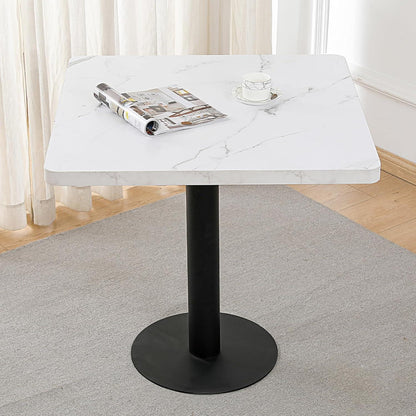 Mingone Esszimmertisch 80x80cm Weiß Marmoroptik