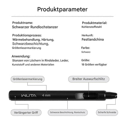Leder Lochstanzer Set 15-teilig – 0,5-15mm für Lederarbeiten
