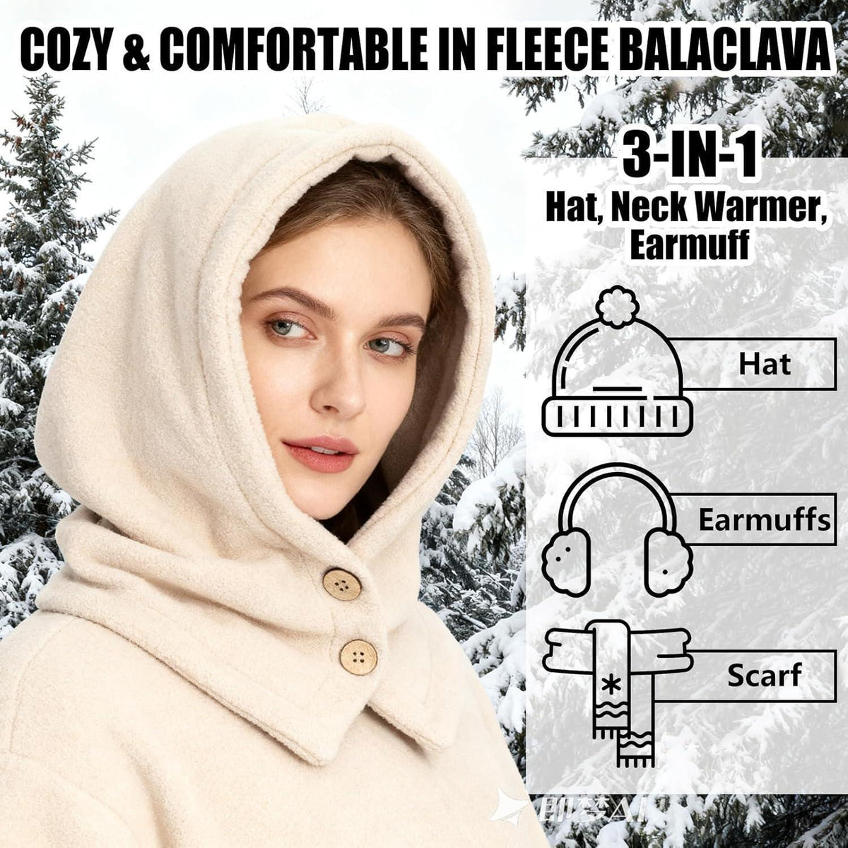 Winter Thermo Kapuzenschal Unisex – Warm & Winddicht für Damen & Herren