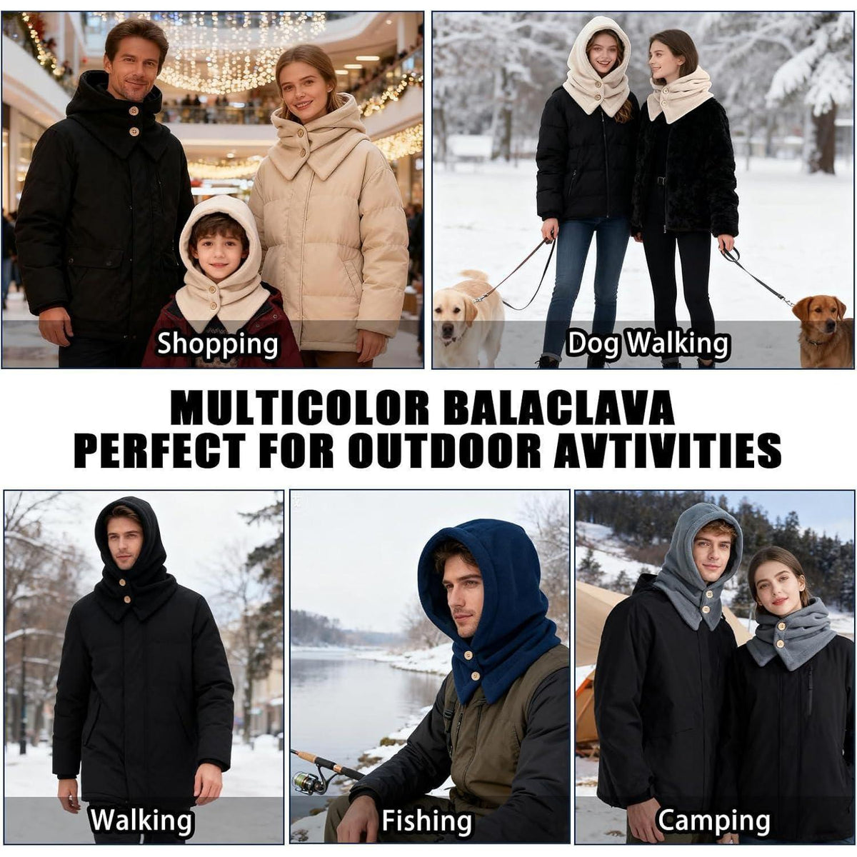 Winter Thermo Kapuzenschal Unisex – Warm & Winddicht für Damen & Herren