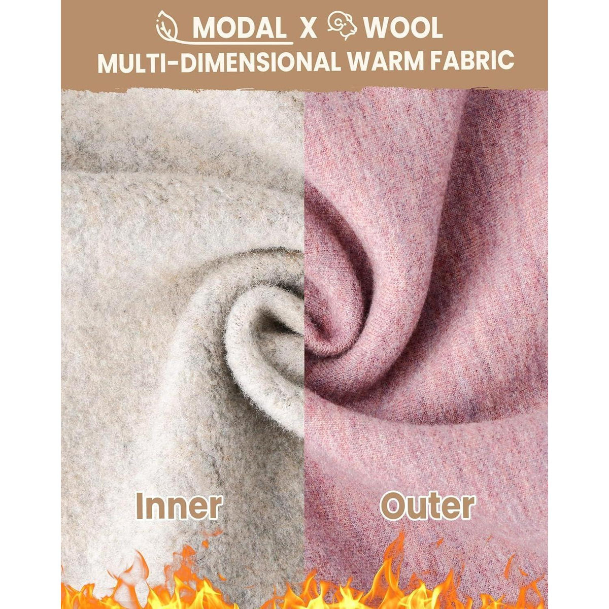 Winter Schlauchschal Fleece-Modal Damen Herren Thermo Halswärmer Lila