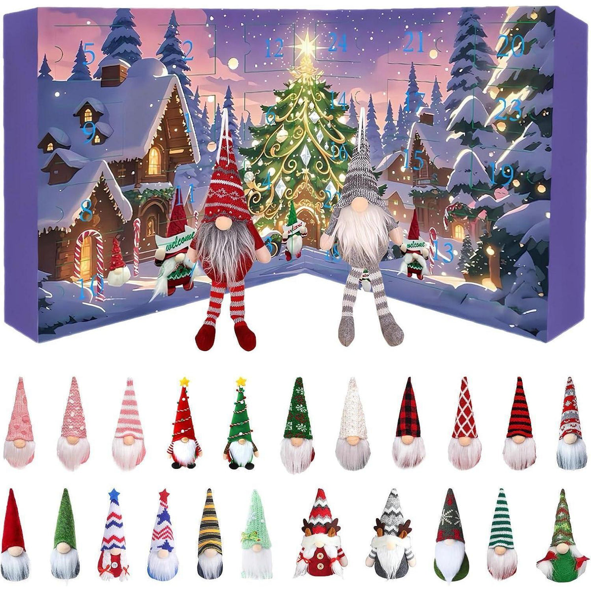 Adventskalender Wichtel 24 Tage Countdown Deko für Erwachsene