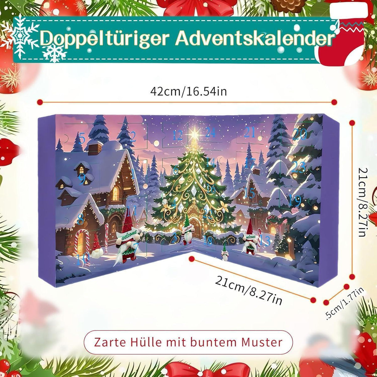 Adventskalender Wichtel 24 Tage Countdown Deko für Erwachsene