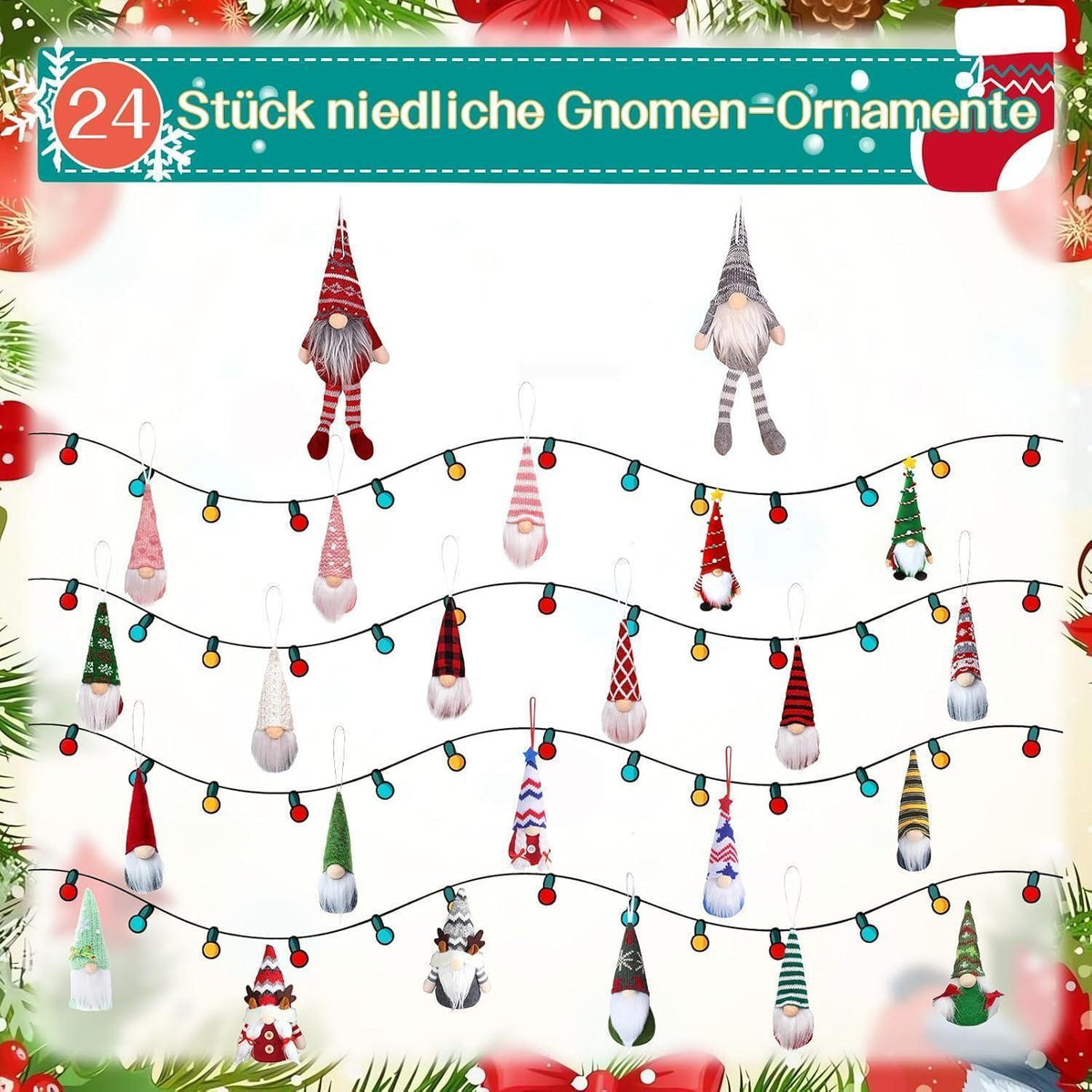 Adventskalender Wichtel 24 Tage Countdown Deko für Erwachsene