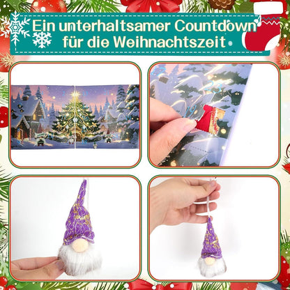 Adventskalender Wichtel 24 Tage Countdown Deko für Erwachsene