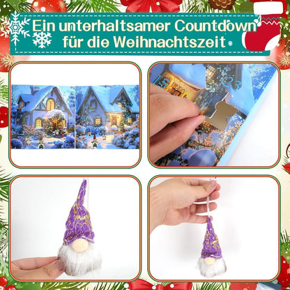 Adventskalender Wichtel 24 Tage Countdown Deko für Erwachsene