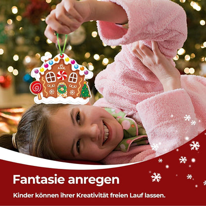 24er Lebkuchenmann Bastelset für Kinder – Weihnachtsbasteln mit Aufklebern