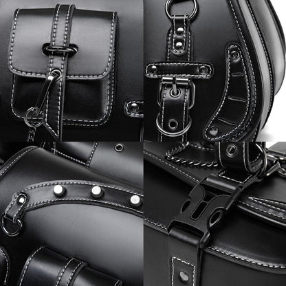 Motorrad Satteltasche 30L Wasserdicht mit Cup Holder in Lederoptik