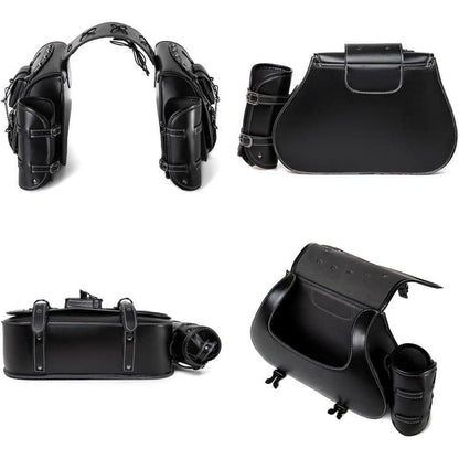 Motorrad Satteltasche 30L Wasserdicht mit Cup Holder in Lederoptik