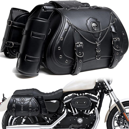 Motorrad Satteltasche 30L Wasserdicht mit Cup Holder in Lederoptik