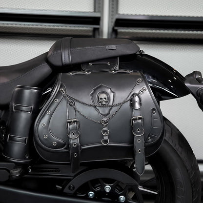 Motorrad Satteltasche 30L Wasserdicht mit Cup Holder in Lederoptik