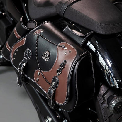 Motorrad Satteltasche 30L Wasserdicht mit Cup Holder in Lederoptik