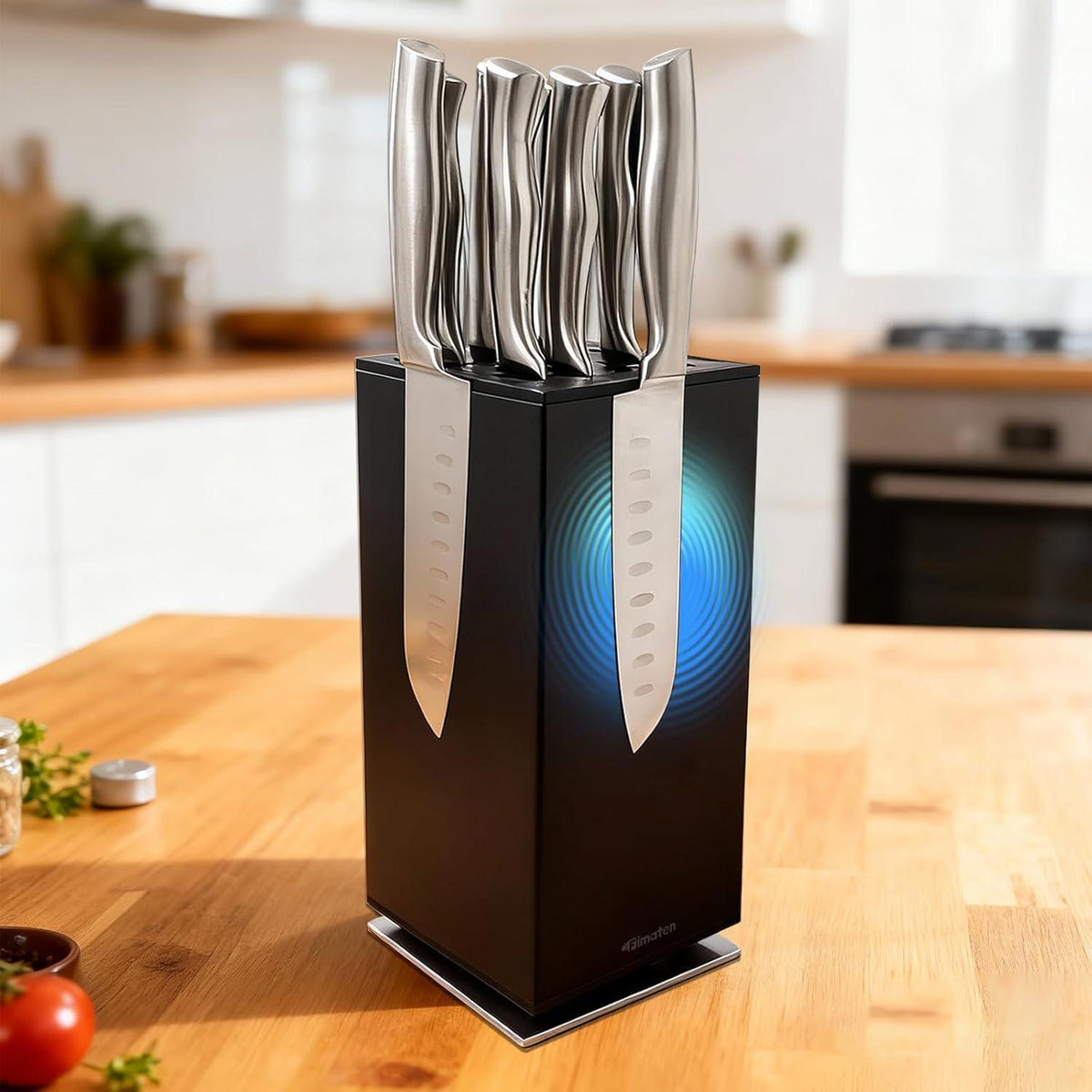 Magnetischer Messerblock 360° Drehbar – Messerhalter Schwarz