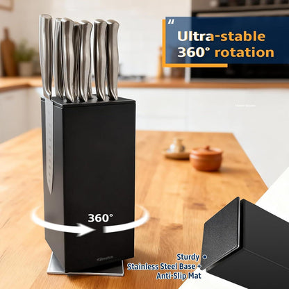 Magnetischer Messerblock 360° Drehbar – Messerhalter Schwarz