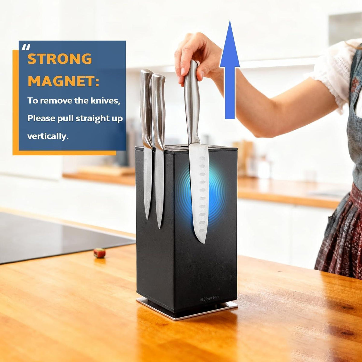 Magnetischer Messerblock 360° Drehbar – Messerhalter Schwarz