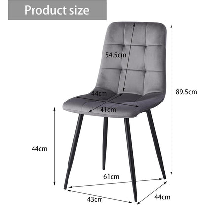 8er-Set Esszimmerstühle Samt Schwarz – Bequeme Moderne