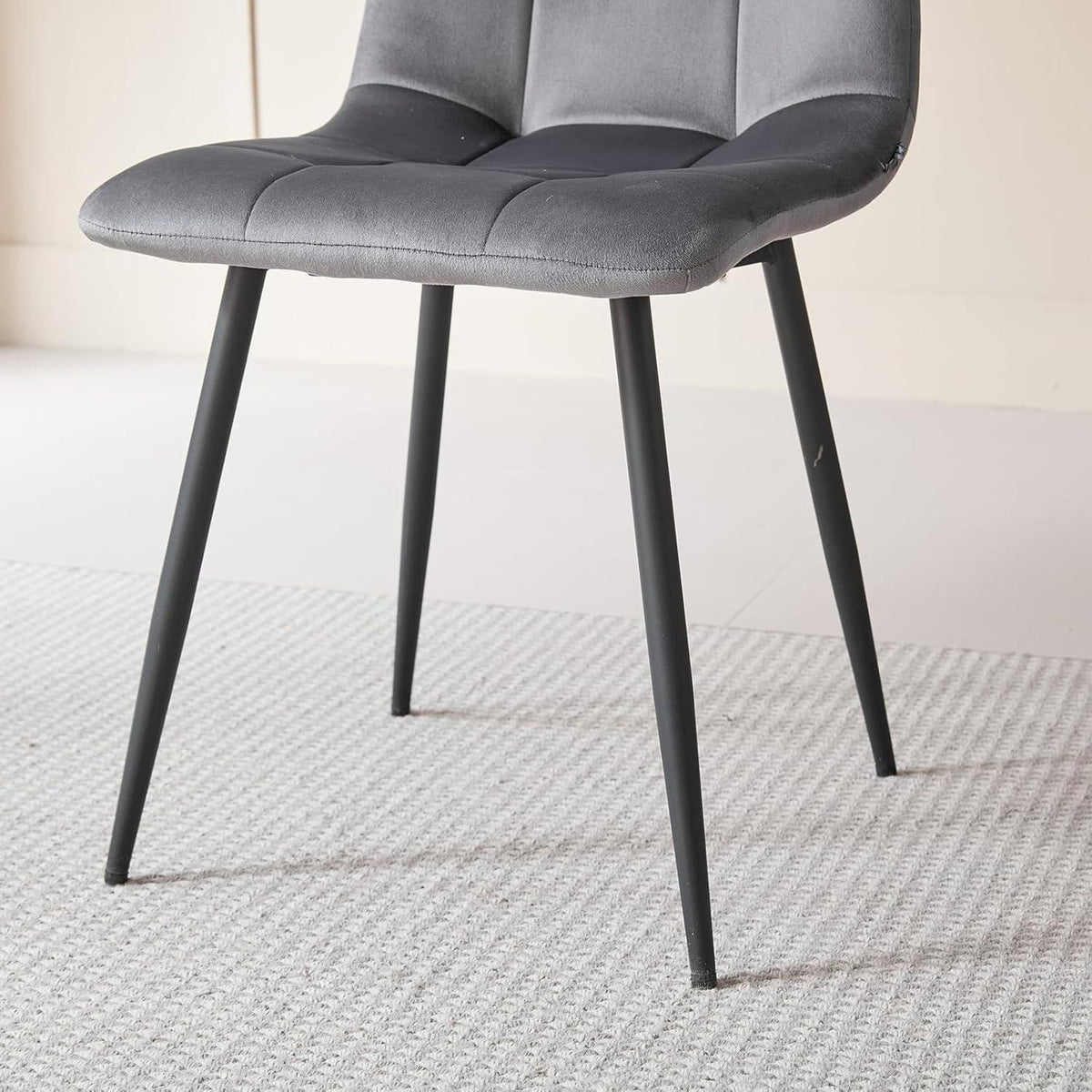 8er-Set Esszimmerstühle Samt Schwarz – Bequeme Moderne