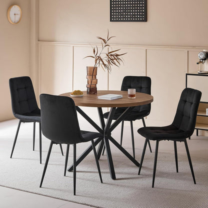 2er-Set Esszimmerstühle Samt Schwarz – Modern & Bequem