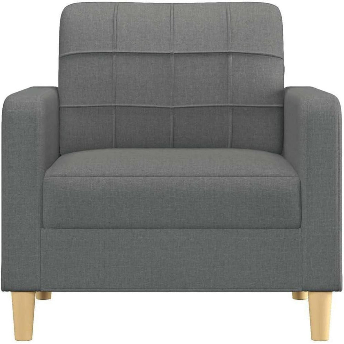 Sofasessel Polstersofa Dunkelgrau – Bequemes Loungesofa mit Kissen
