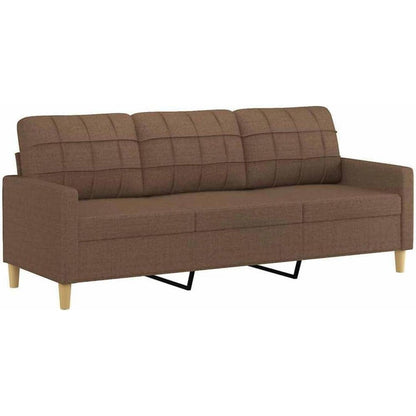 3-Sitzer Bodensofa mit Bettfunktion & Pillow-Support, Braun