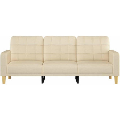 3-Sitzer Bodensofa mit Bettfunktion & Pillow-Support, Creme