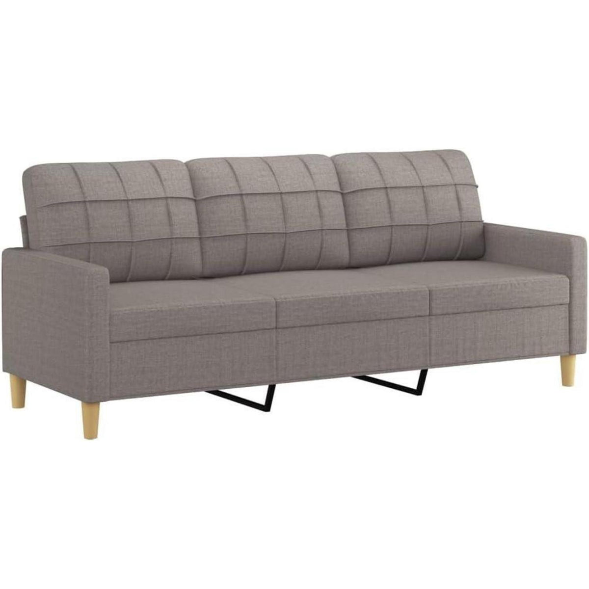 3-Sitzer Sofa mit Hocker, Taupe, 180 cm – Modern & Schlaffunktion