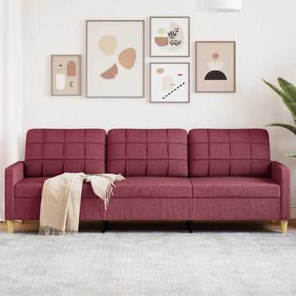 3-Sitzer Sofa Weinrot – Modernes Polstersofa mit Kissen