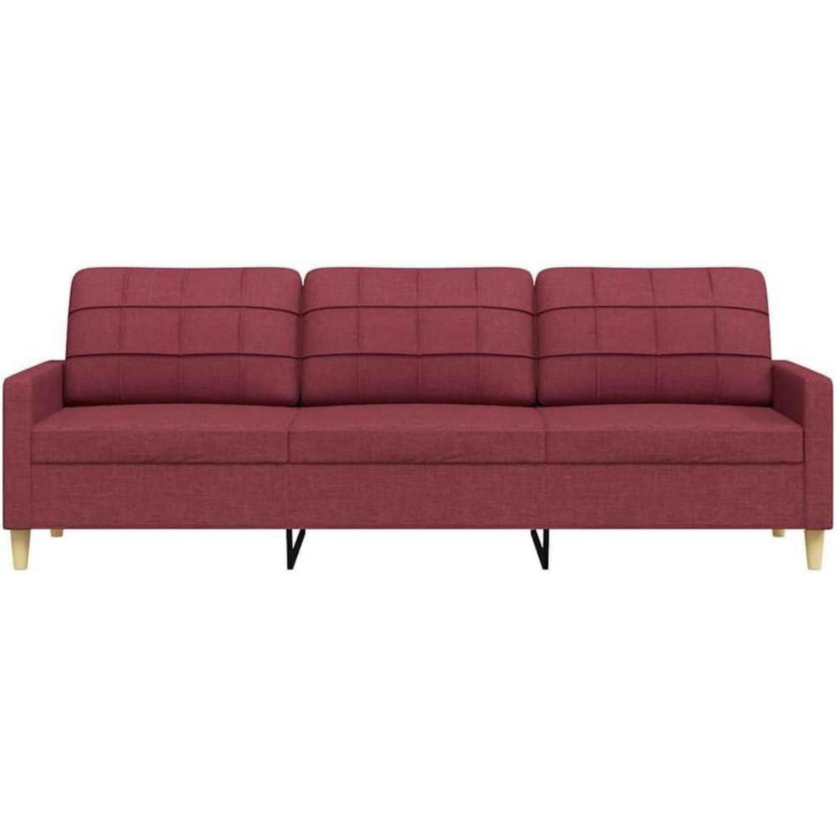 3-Sitzer Sofa Weinrot – Modernes Polstersofa mit Kissen