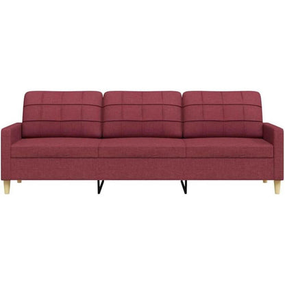 3-Sitzer Sofa Weinrot – Modernes Polstersofa mit Kissen
