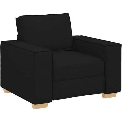 Schwarz Sofa Set: 3-Sitzer, 2-Sitzer & Sessel | Stoff & Komfort
