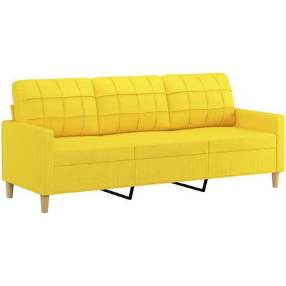 3-Sitzer Sofa Hellgelb – Modernes Polstersofa mit Kissen